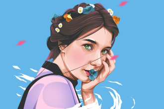 draw cartoon vector portrait with your face