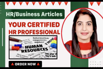 write well researched human resources and business articles