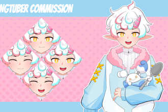 design your anime pngtuber model for vtuber streams, twitch