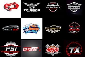 design modern 2d 3d car wash auto detailing auto paint and racing logo