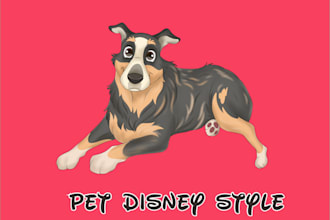 draw your pet in a disney style in 24 hours