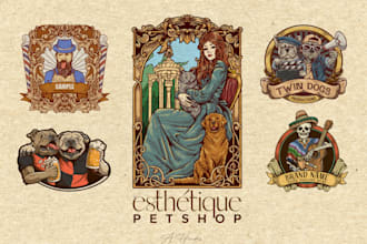 make vintage logo design and illustration for your brand