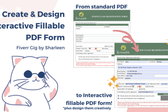 create and design an interactive fillable PDF form