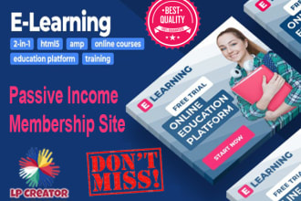 provide a working elearning membership site to earn passive income