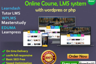 make an online course selling or lms website with wordpress