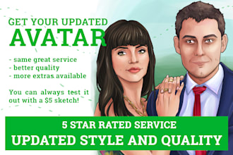 draw cute cartoon avatar of you by hand