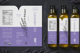 oil bottle label design hair oil label body massage oil packaging design