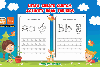 create unique line tracing activity book for kids and amazon kdp
