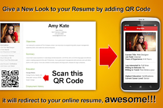 create exclusive QR Code ready Mobile Resume or Landing Page