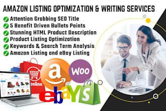 do amazon listing optimization, ebay listing and SEO product descriptions