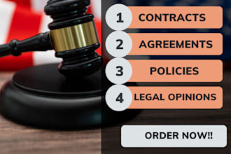 draft and review all legal contracts and agreements