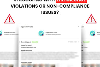 remove tiktok shop violations, ads suspension, and reinstate