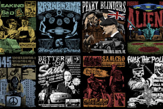 design grunge tshirt graphics for streetwear and band merch