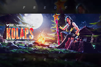 create a cool fortnite scene twitter header for you