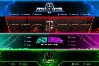 design banner for youtube, twitch, social media banner