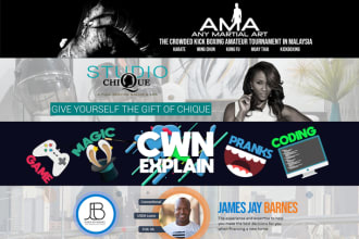 design an awesome youtube, channel art, banner