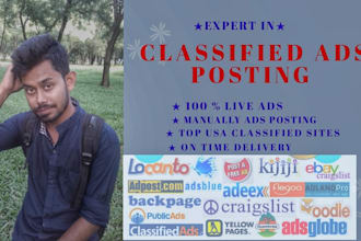 do 100 classified ads posting manually on USA sites