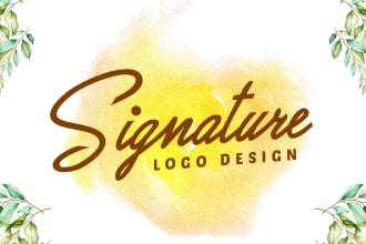 design floral feminine watercolor signature logo design