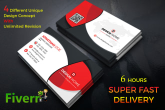 do business card design with 4 concept within 6 hours