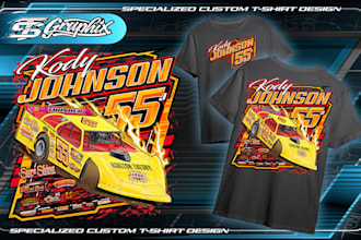 create racing illustration for t shirt design