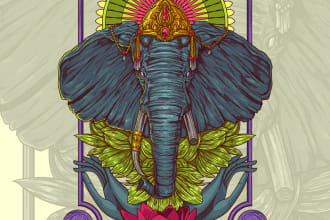 create detailed illustration for your merch