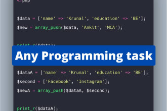 program in python, mysql, sql, php, etc