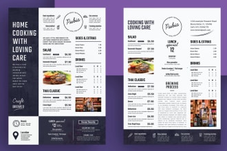 design food flyer or poster, restaurant menu