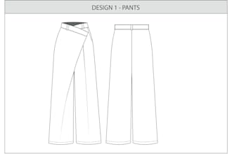 create fashion flat drawing or technical drawing