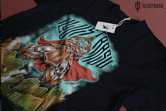 create custom dark art horror illustration