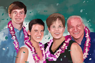 paint a beautiful digital portrait painting for you
