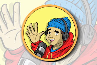 create cartoon illustration for profil picture mascot logo
