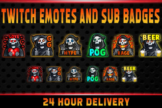 design awesome custom twitch emotes or twitch sub badges