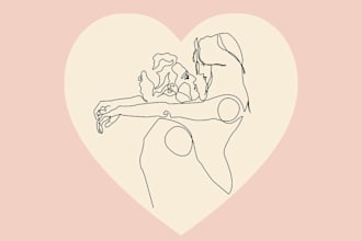 draw a continuous one line art portrait in any style