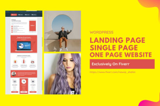 create landing page, single page, one page website professionally