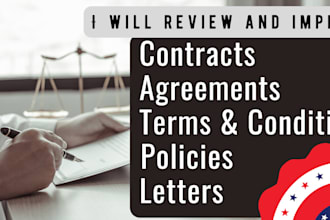 review and improve all legal contracts, agreements and website legal pages