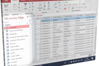 create ms access database task and projects