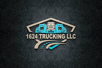 do logo for logistics transport trucking cargo freight hauling lorry towing