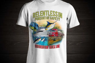 draw fishing t shirt and outdoor illustration artwork