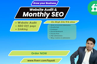 audit your website and monthly SEO manual do follow backlink
