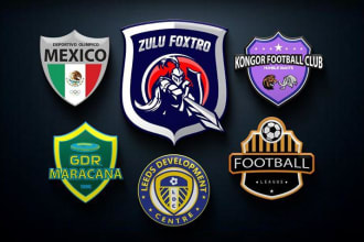 quickly create football, soccer club logo design mockup
