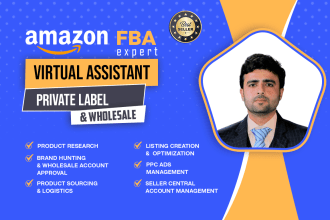 be your amazon fba virtual assistant for private label and wholesale