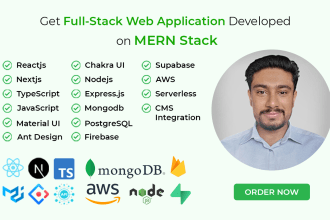 develop full stack app in reactjs, nextjs, node, express, AWS serverless