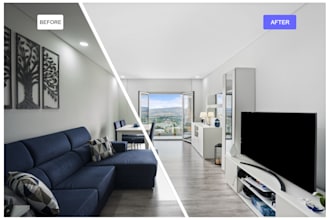 real estate photo editing with natural hdr and flambient blending