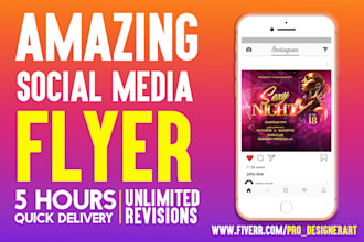 create professional instagram, fb, social media flyer under 5 hrs