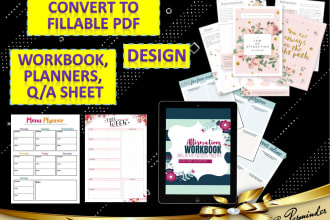 convert and create fillable PDF workbook, form, kids worksheets