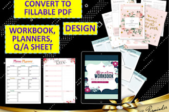 convert and create fillable PDF workbook, form, kids worksheets