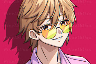 draw your anime style original character, fanart, vtuber, or profile picture