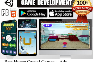 develop  2d and 3d  games in unity game engine