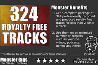 give You 324 High QUALITY Royalty Free Tracks for Your Youtube Videos, Powerpoint Presentations, Podcasts, Commercials, Soundtracks or Games