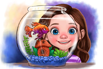 illustrate children storybook in cute cartoon style